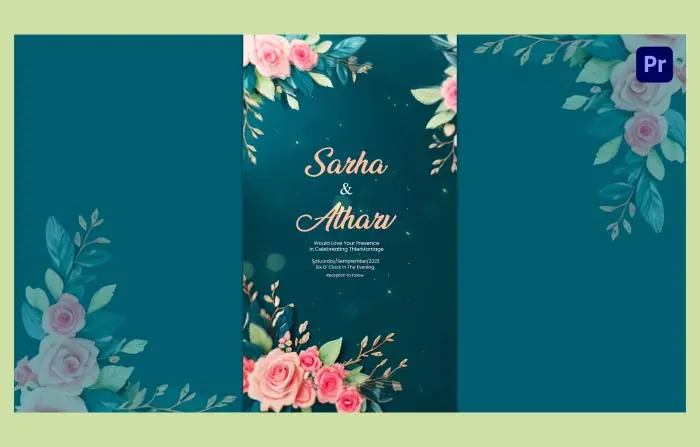 Classic Floral 3D Wedding Invitation Card Instagram Story